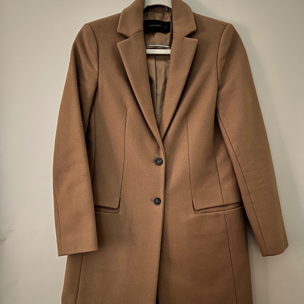 Zara - Camel Coat - Size Small